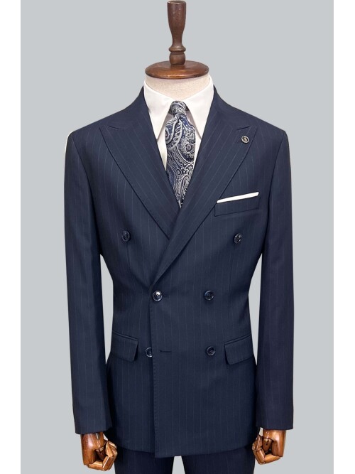 SUIT SARTORIA NAVY BLUE DOUBLE BREASTED SUIT 2958