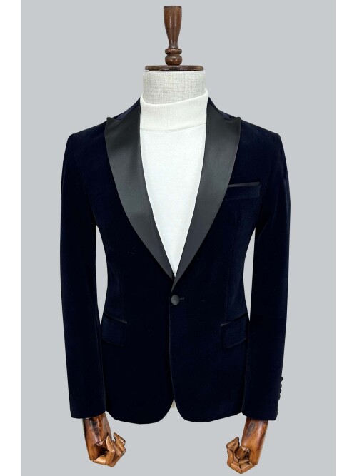 SUIT SARTORIA NAVY BLUE VELVET BLAZER 4584