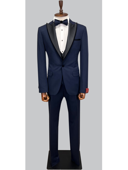 SUIT SARTORIA LACİVERT SİVRİ YAKA DAMATLIK 5072