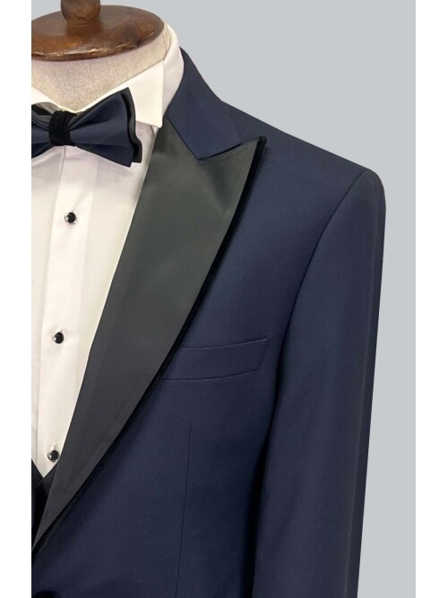 SUIT SARTORIA NAVY BLUE PEAK LABEL TUXEDO 5643