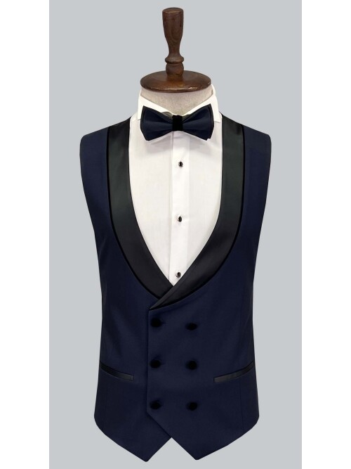 SUIT SARTORIA NAVY BLUE PEAK LABEL TUXEDO 5643