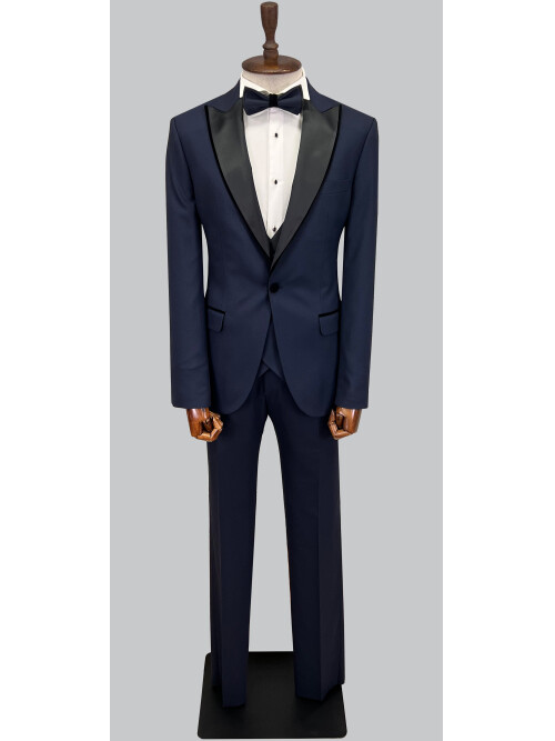 SUIT SARTORIA NAVY BLUE PEAK LABEL TUXEDO 5643