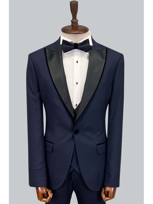 SUIT SARTORIA LACİVERT SİVRİ YAKA DAMATLIK 5643