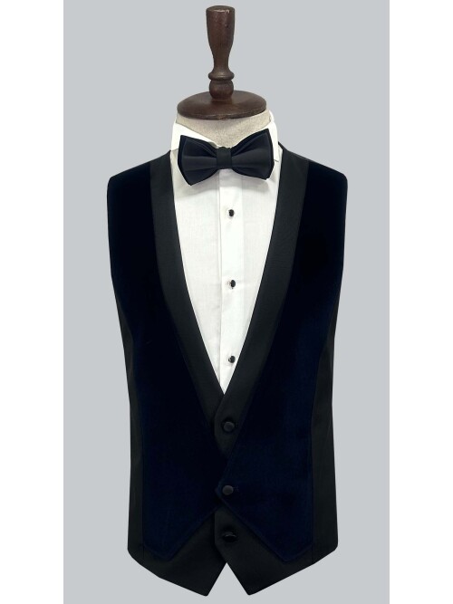 SUIT SARTORIA LACİVERT SİVRİ YAKA KADİFE DAMATLIK 5663