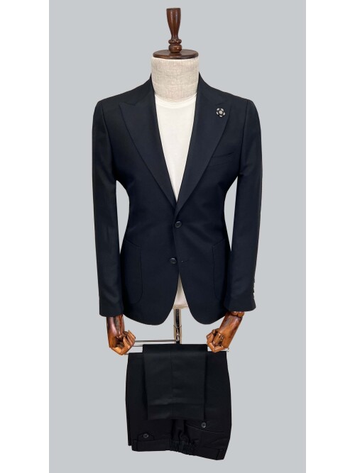 SUIT SARTORIA NAVY BLUE LINEN SUIT 2830