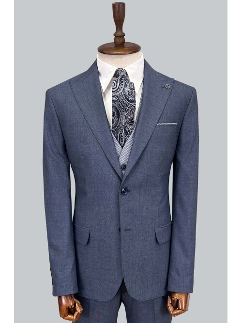 SUIT SARTORIA BLUE  SUIT WITH DOUBLE FACED VEST 2917