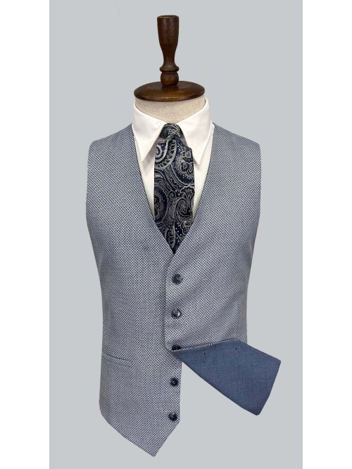 SUIT SARTORIA BLUE  SUIT WITH DOUBLE FACED VEST 2917