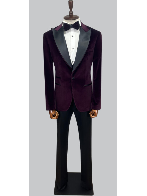 SUIT SARTORIA PURPLE VELVET TUXEDO 5661