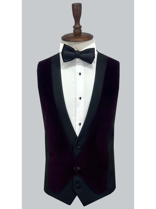 SUIT SARTORIA MOR SİVRİ YAKA KADİFE DAMATLIK 5663