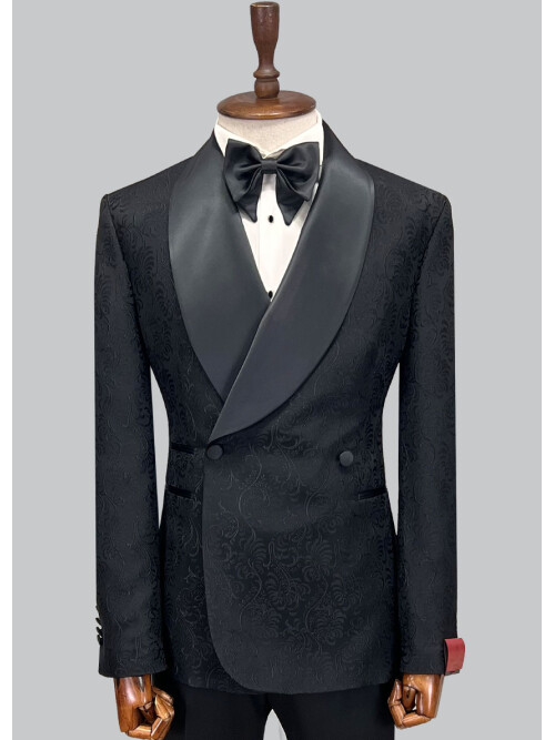 SUIT SARTORIA SİYAH ŞAL YAKA DAMATLIK 5658