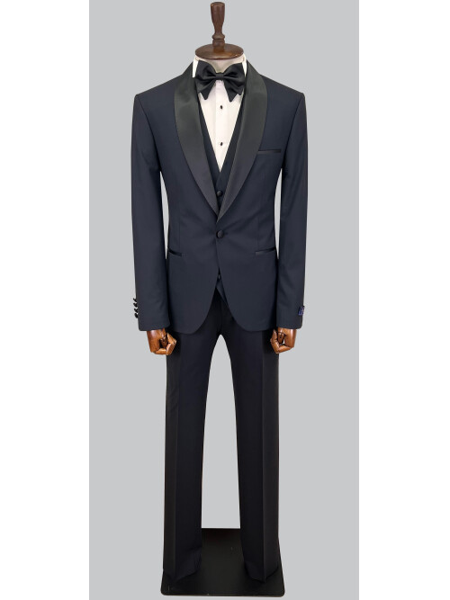 SUIT SARTORIA NAVY BLUE WOOL TUXEDO 5625