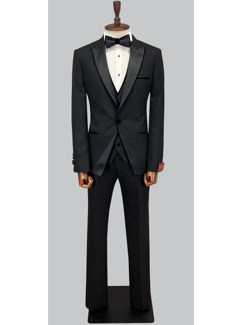 SUIT SARTORIA SİVRİ YAKA SİYAH DAMATLIK 5653