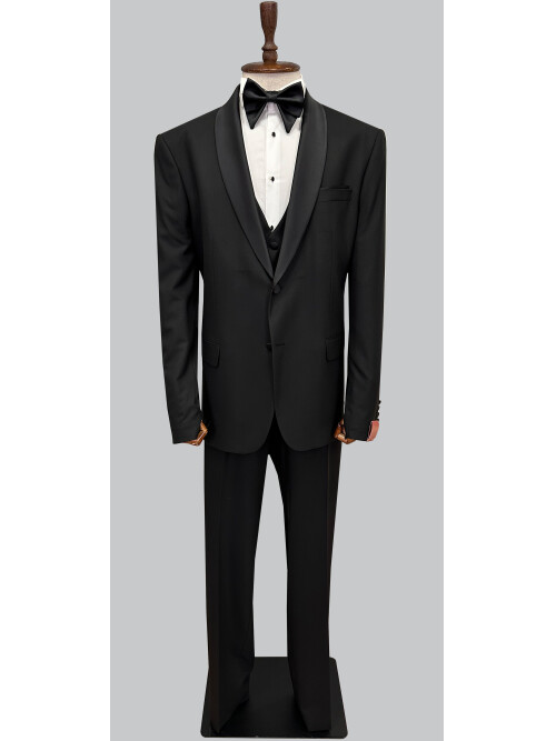 SUIT SARTORIA SİYAH BÜYÜK BEDEN ÇIKMA YAKA DAMATLIK 5635