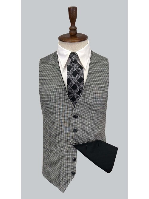 SUIT SARTORIA BLACK SUIT WITH DOUBLE FACED VEST 2917