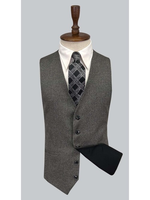 SUIT SARTORIA BLACK SUIT WITH DOUBLE FACED VEST 2917