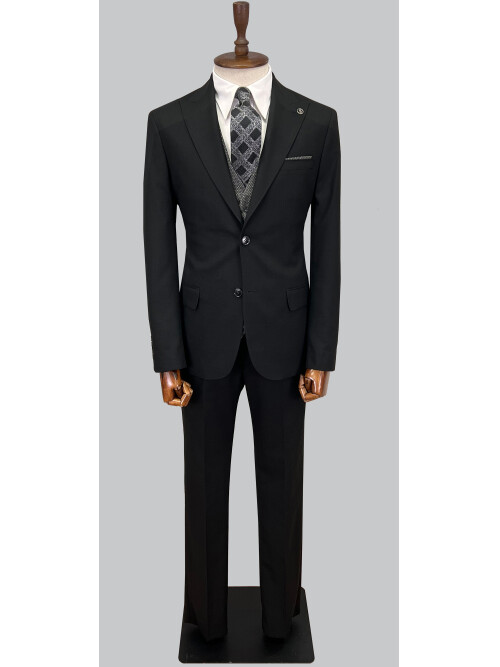 SUIT SARTORIA BLACK SUIT WITH DOUBLE FACED VEST 2917