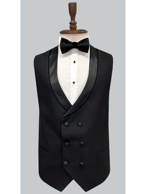 SUIT SARTORIA BIG SIZES REMOVABLE LAPEL BLACK TUXEDO 5539