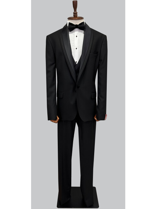 SUIT SARTORIA SİYAH BÜYÜK BEDEN ÇIKMA YAKA DAMATLIK 5539