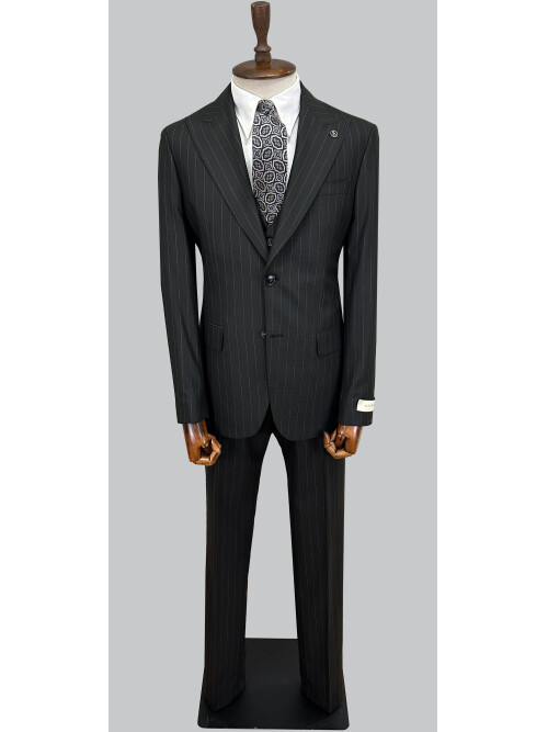 SUIT SARTORIA SİYAH ÇİZGİLİ YELEKLİ TAKIM 2000/69