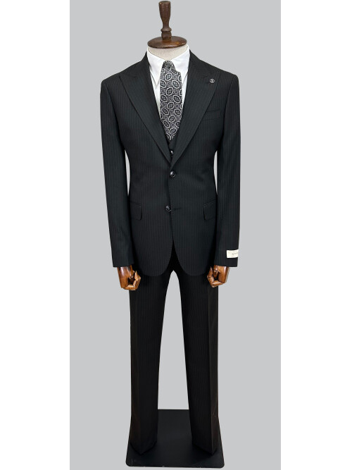 SUIT SARTORIA SİYAH ÇİZGİLİ YELEKLİ TAKIM 2000/69