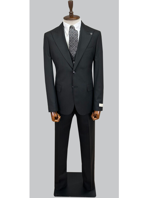 SUIT SARTORIA SİYAH ÇİZGİLİ YELEKLİ TAKIM 2000/69