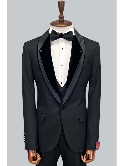 SUIT SARTORIA BLACK TUXEDO 5276