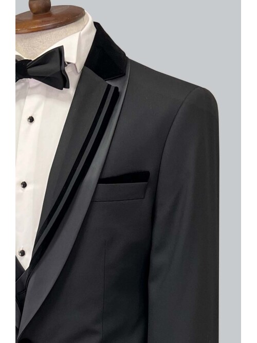 SUIT SARTORIA BLACK TUXEDO 5277