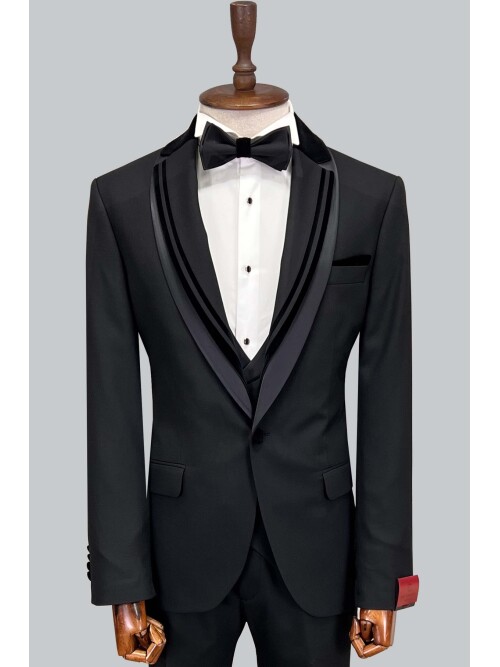 SUIT SARTORIA BLACK TUXEDO 5277