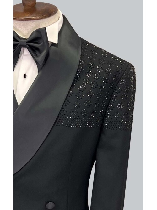 SUIT SARTORIA BLACK STONED TUXEDO 5638