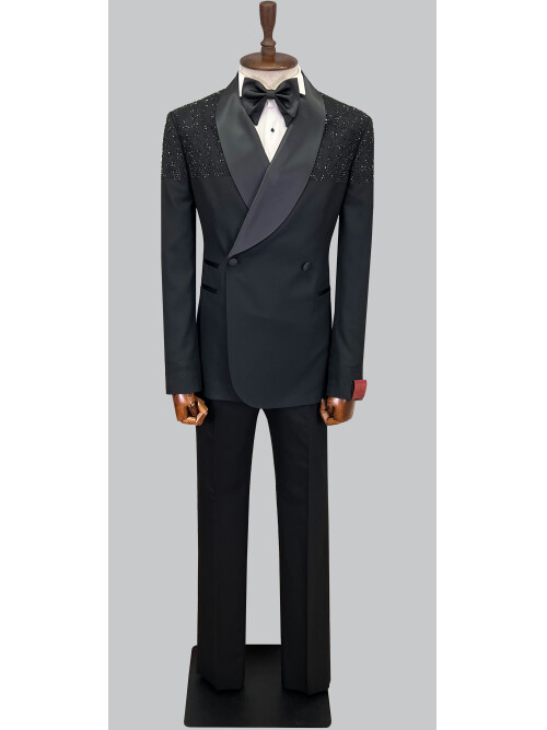 SUIT SARTORIA SİYAH TAŞLI DAMATLIK 5638