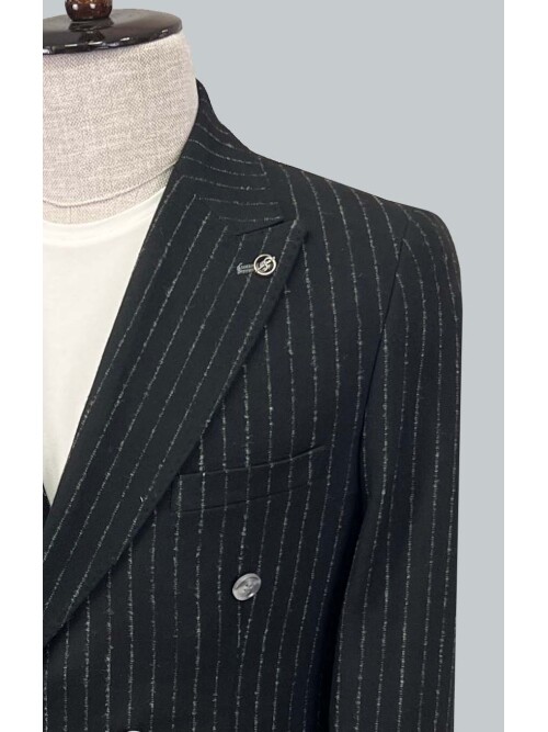 SUIT SARTORIA BLACK DOUBLE BREASTED JACKET 4321