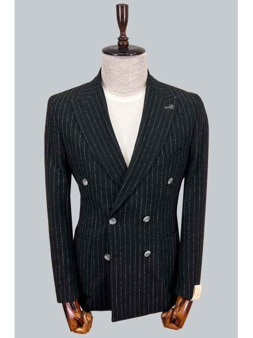 SUIT SARTORIA BLACK DOUBLE BREASTED JACKET 4321