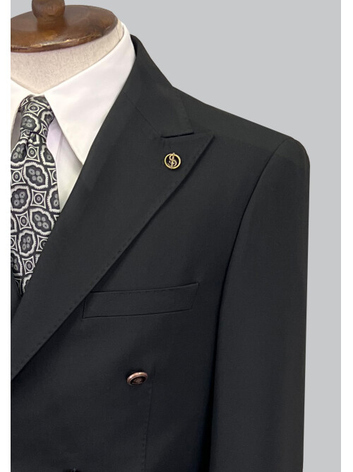 SUIT SARTORIA BLACK DOUBLE BREASTED SUIT 2826