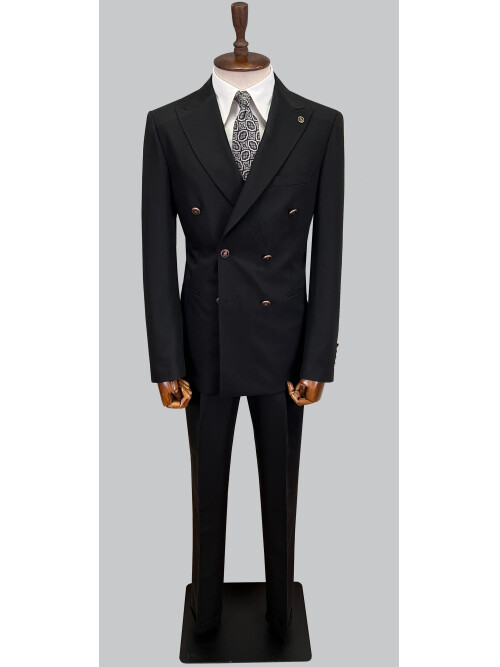 SUIT SARTORIA BLACK DOUBLE BREASTED SUIT 2826