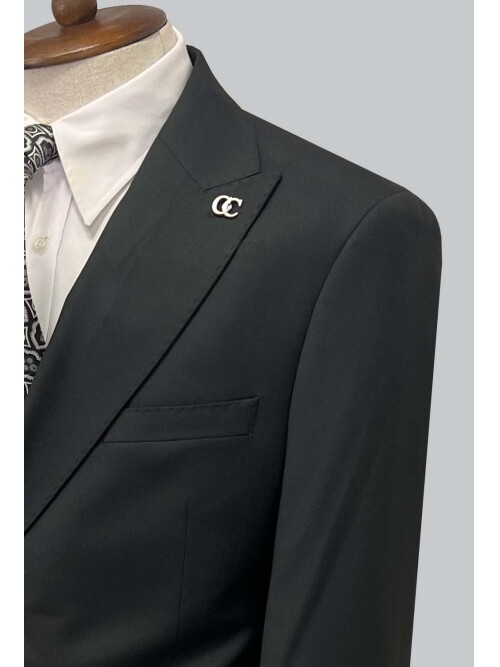 SUIT SARTORIA BLACK DOUBLE BREASTED SUIT 2946