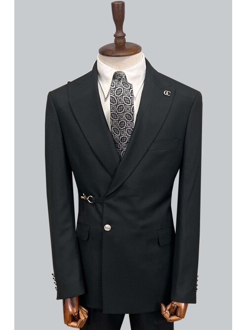 SUIT SARTORIA BLACK DOUBLE BREASTED SUIT 2946