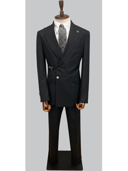 SUIT SARTORIA BLACK DOUBLE BREASTED SUIT 2946