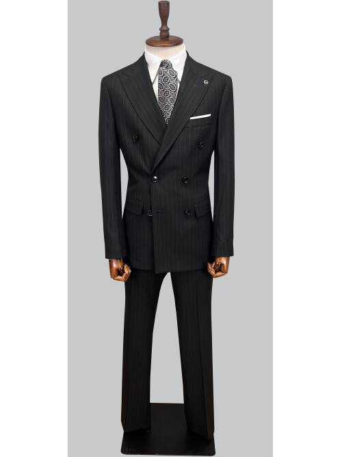 SUIT SARTORIA BLACK DOUBLE BREASTED SUIT 2958