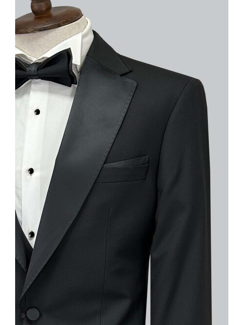 SUIT SARTORIA SİYAH MONO YAKA DAMATLIK 5593