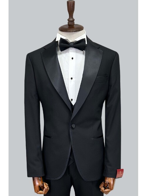 SUIT SARTORIA SİYAH MONO YAKA DAMATLIK 5593