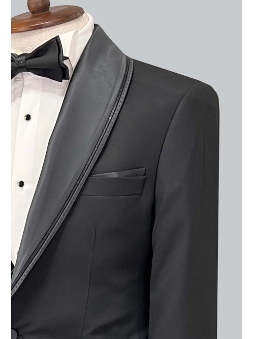 SUIT SARTORIA SİYAH ŞAL YAKA DAMATLIK 5071