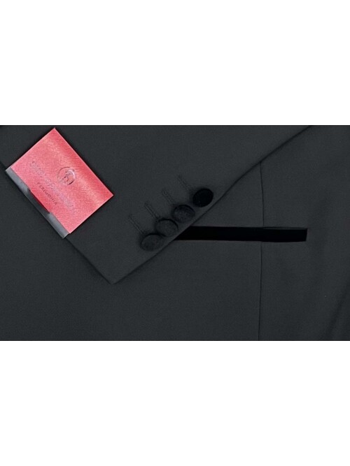 SUIT SARTORIA BLACK SHAWL LAPEL TUXEDO 5644