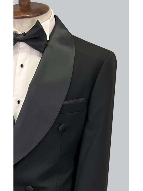 SUIT SARTORIA BLACK SHAWL LAPEL TUXEDO 5642