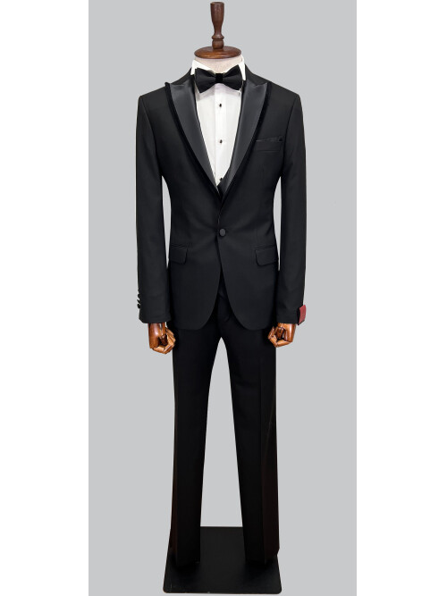 SUIT SARTORIA SİYAH SİVRİ YAKA DAMATLIK 5071