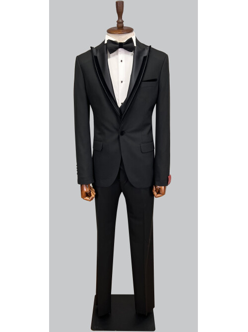 SUIT SARTORIA SİYAH SİVRİ YAKA DAMATLIK 5071