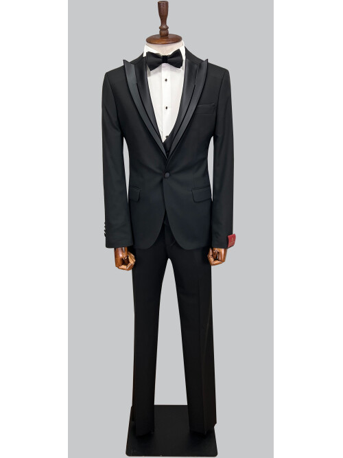 SUIT SARTORIA SİYAH SİVRİ YAKA DAMATLIK 5071