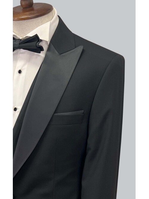 SUIT SARTORIA SİYAH SİVRİ YAKA DAMATLIK 5648