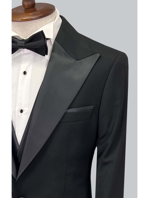 SUIT SARTORIA SİYAH SİVRİ YAKA DAMATLIK 5649