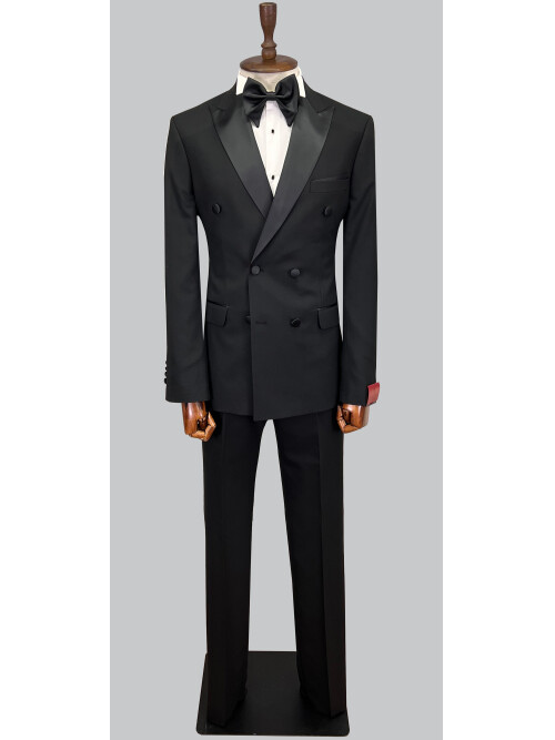 SUIT SARTORIA SİYAH SİVRİ YAKA KRUVAZE DAMATLIK 5652