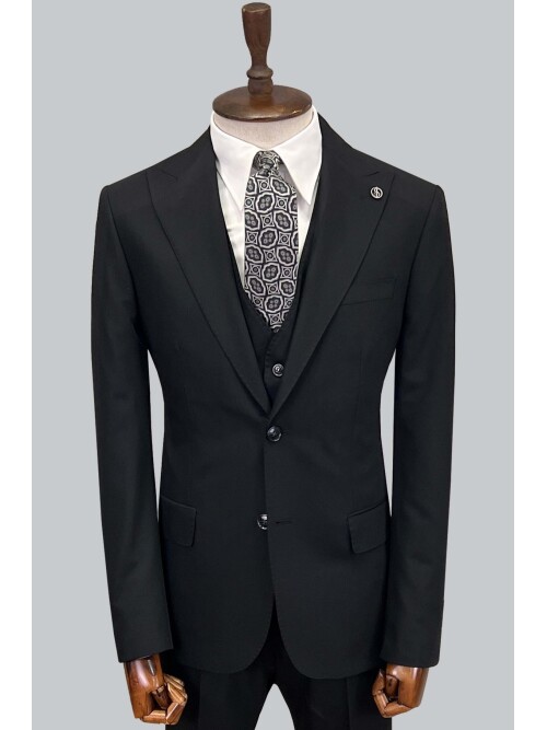 SUIT SARTORIA SİYAH YELEKLİ TAKIM ELBİSE 2056